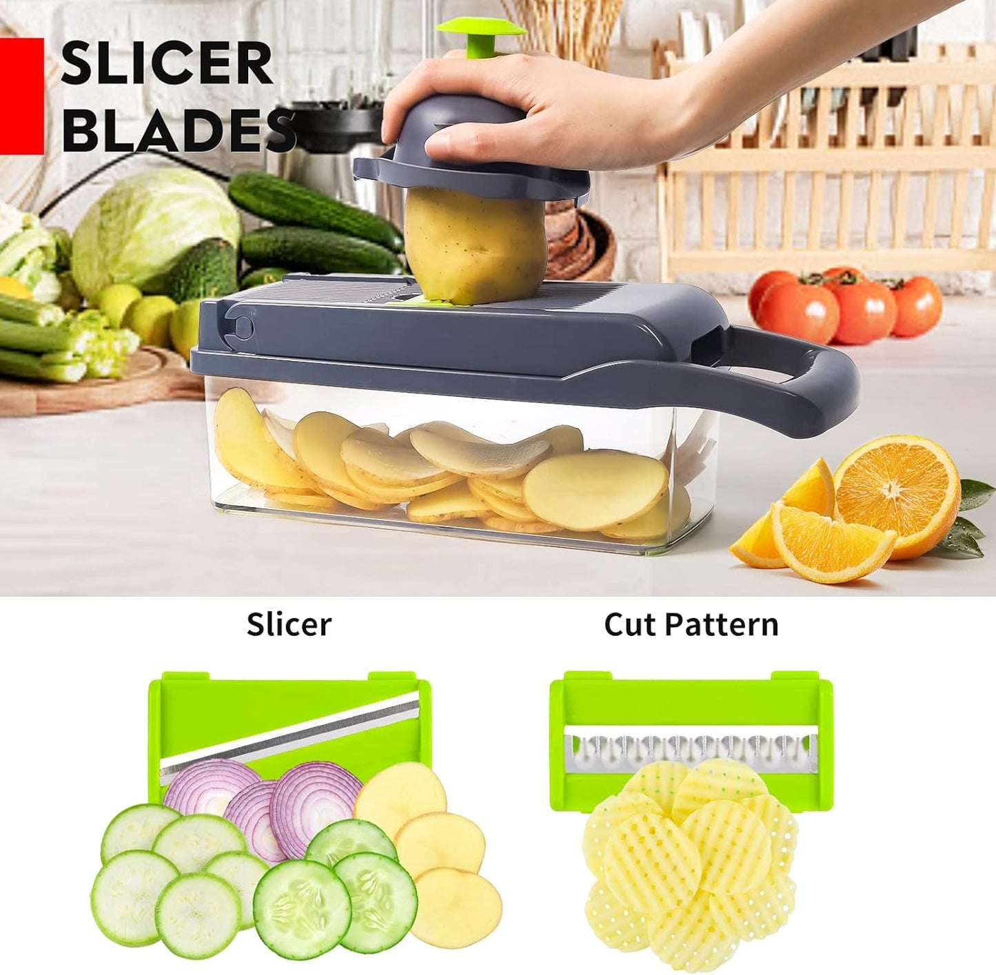 Vegetable Chopper Cutter Pro Series 16 in 1-Vegetable Chopper and Cutter-All10dollars.com