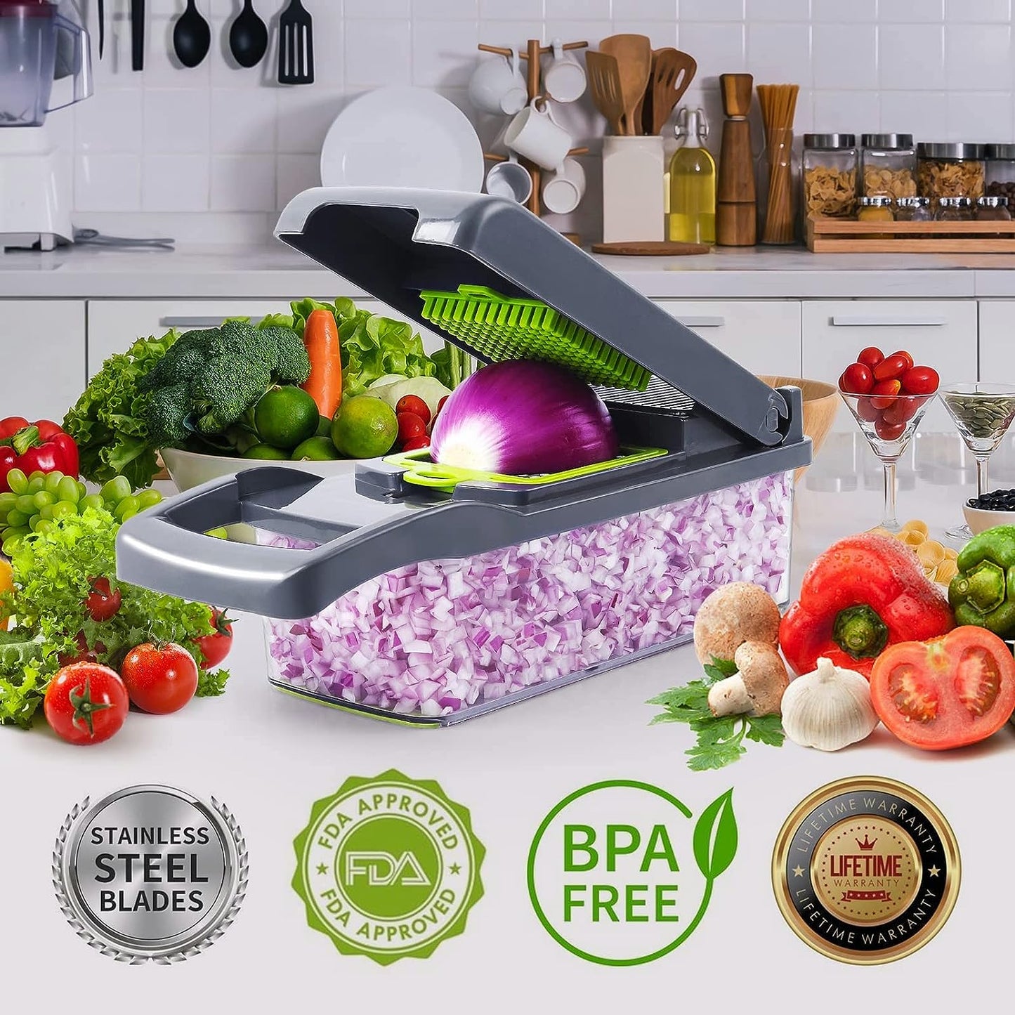 Vegetable Chopper Cutter Pro Series 16 in 1-Vegetable Chopper and Cutter-All10dollars.com