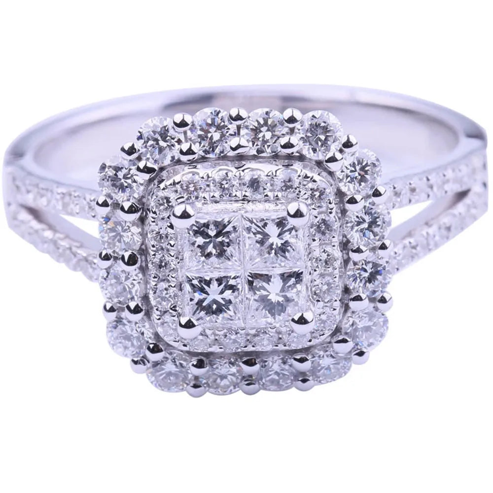 Women Ring Full Bling Iced Out Crystal Zircon Bridal Ring Wedding Engagement Ring-Rings-All10dollars.com