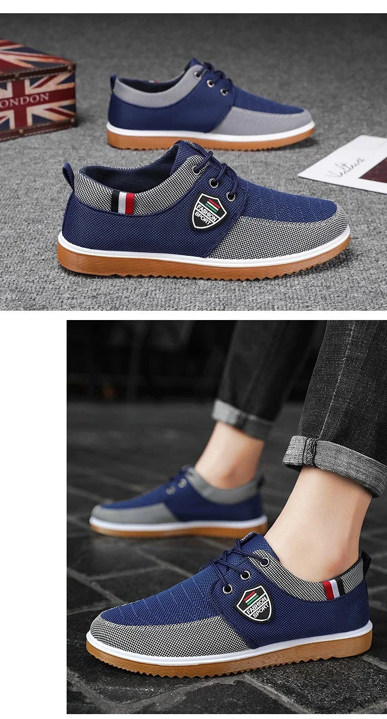 Benino Men's casual Vulcanized loafers Mesh sports Canvas Shoes-men shoes-All10dollars.com