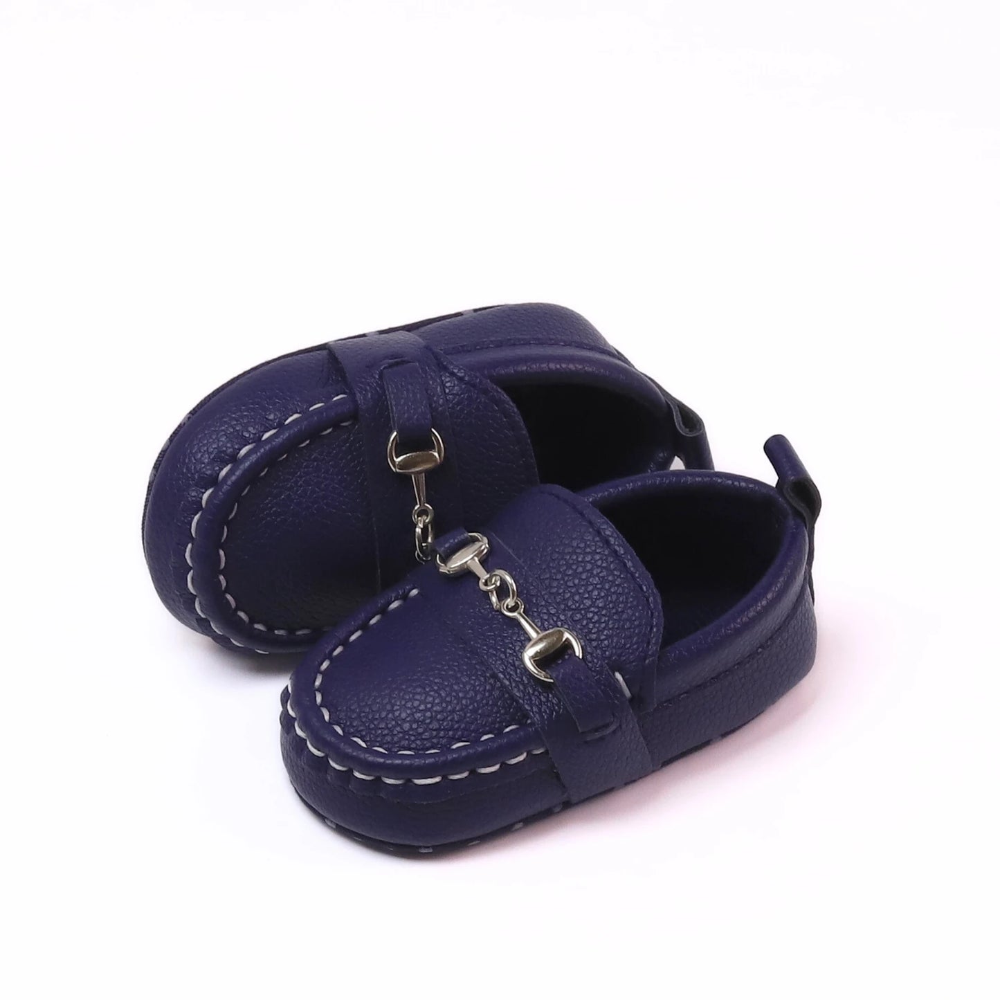 Casual Slip on Loafer Shoes For Baby Boys Non Slip Flat Shoes-Navy Blue-7-12 Months-All10dollars.com