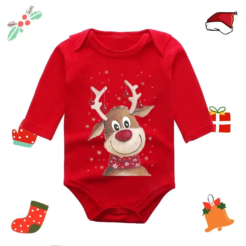 My First Christmas Rompers Baby Boys Girls Bodysuit Long Sleeve Jumpsuits-2796-S-All10dollars.com