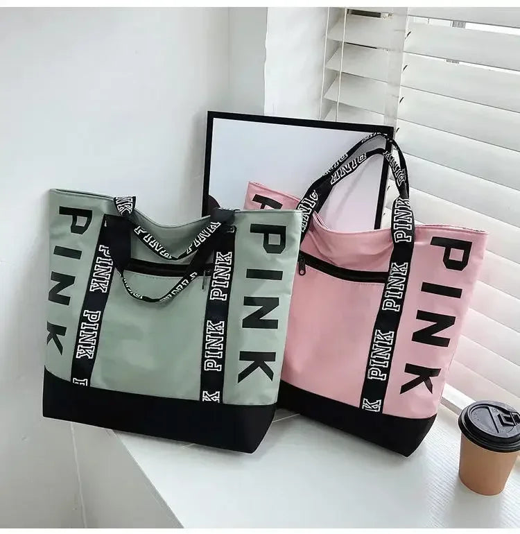 women large capacity shoulder nylon tote bag fashion letter strap handbags tote bag-All10dollars.com