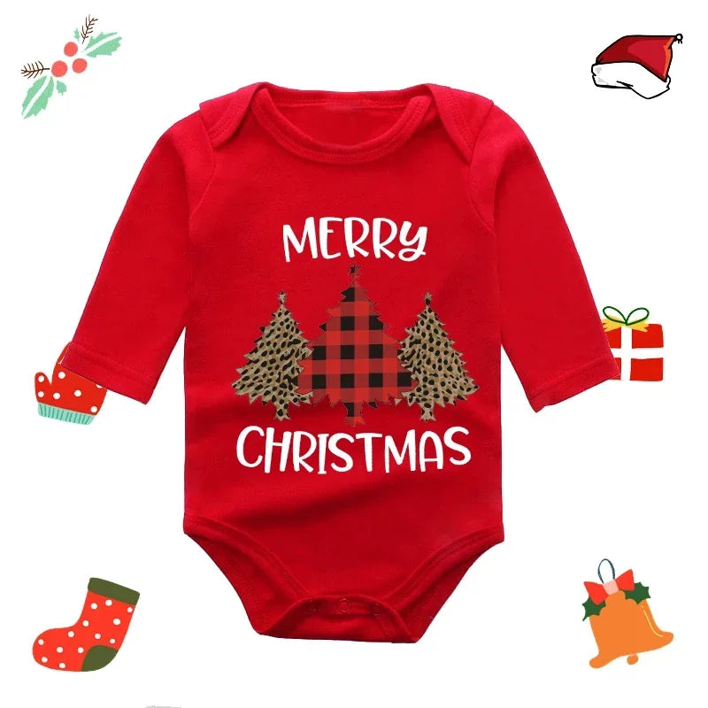 My First Christmas Rompers Baby Boys Girls Bodysuit Long Sleeve Jumpsuits-1926-S-All10dollars.com