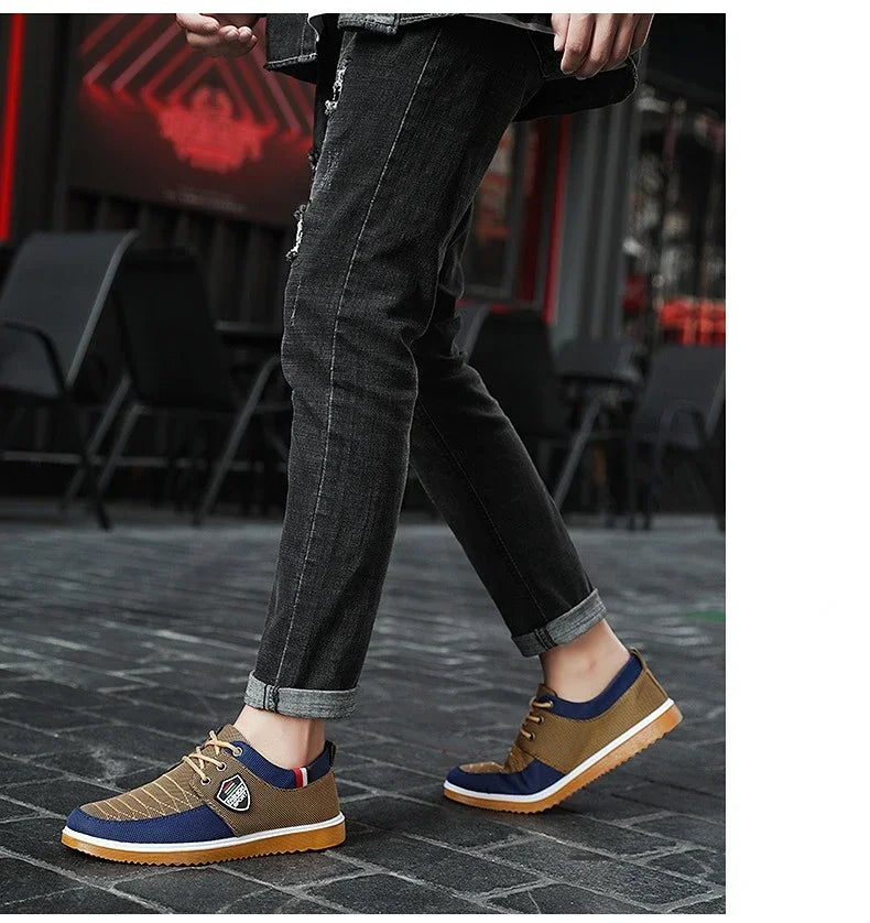 Benino Men's casual Vulcanized loafers Mesh sports Canvas Shoes-men shoes-All10dollars.com