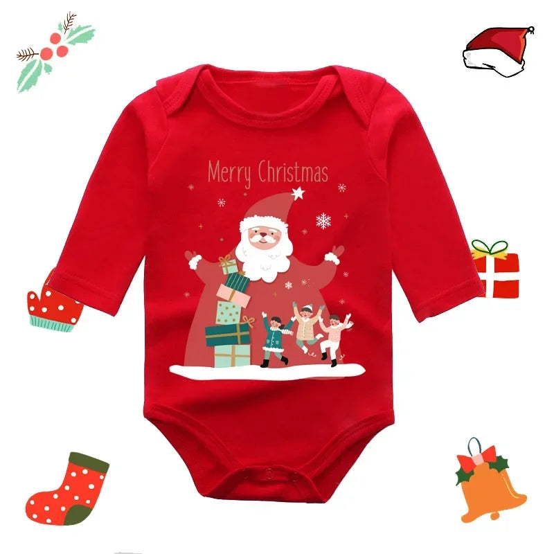 My First Christmas Rompers Baby Boys Girls Bodysuit Long Sleeve Jumpsuits-21024-S-All10dollars.com