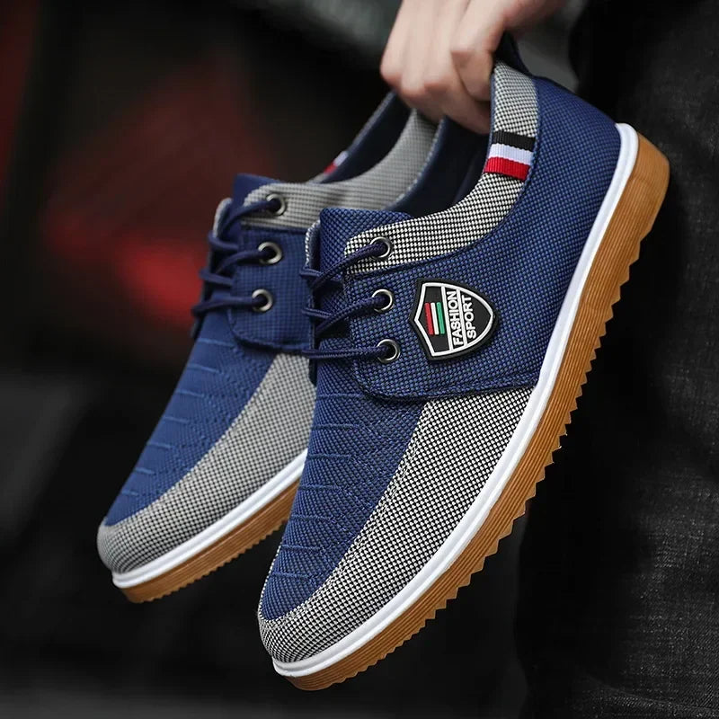 Benino Men's casual Vulcanized loafers Mesh sports Canvas Shoes-men shoes-Blue 8878-39-All10dollars.com