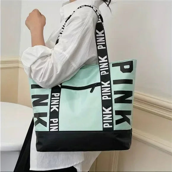 women large capacity shoulder nylon tote bag fashion letter strap handbags tote bag-All10dollars.com