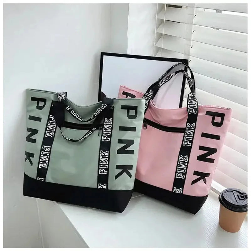 women large capacity shoulder nylon tote bag fashion letter strap handbags tote bag-All10dollars.com