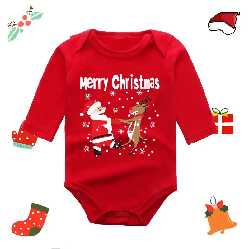 My First Christmas Rompers Baby Boys Girls Bodysuit Long Sleeve Jumpsuits-2530-XL-All10dollars.com