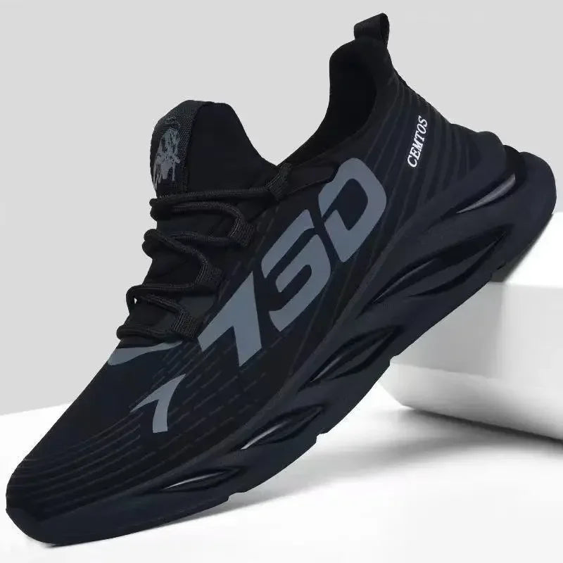 Men's sports trend round black men's sports shoes-black-44-All10dollars.com