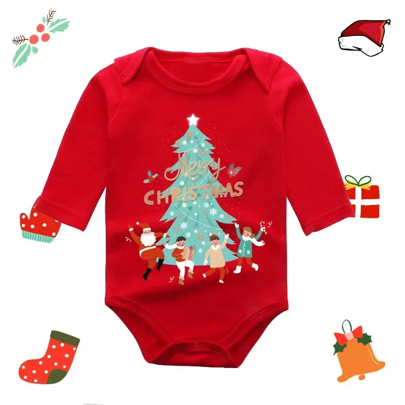 My First Christmas Rompers Baby Boys Girls Bodysuit Long Sleeve Jumpsuits-2532-S-All10dollars.com