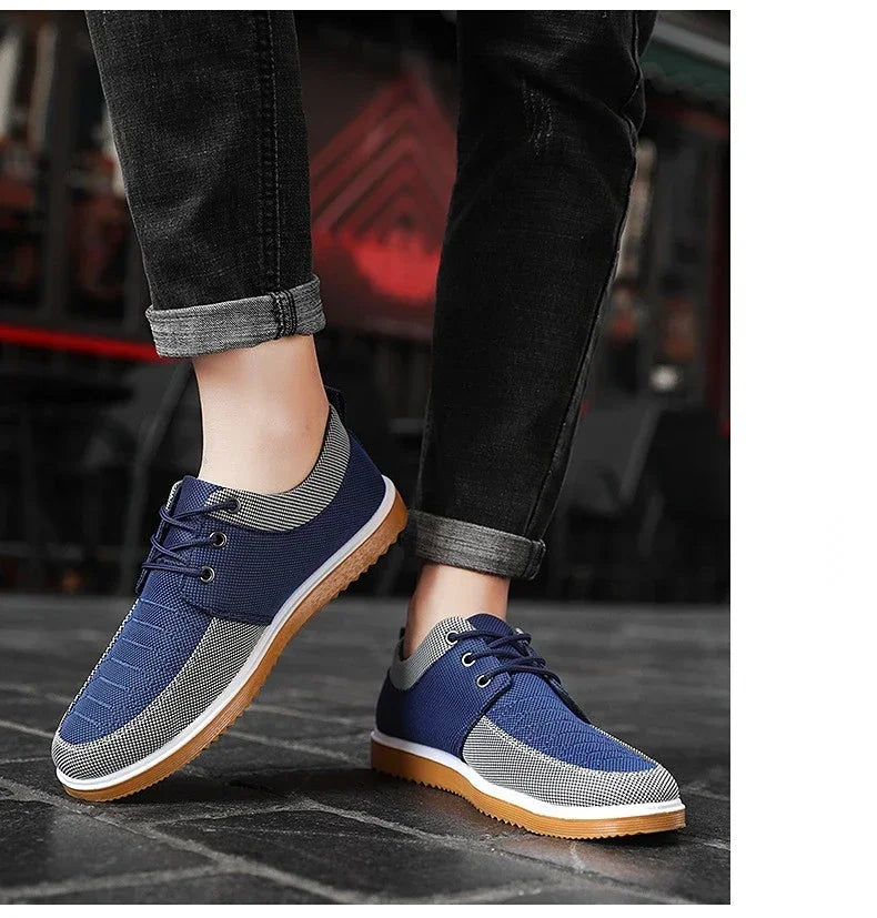 Benino Men's casual Vulcanized loafers Mesh sports Canvas Shoes-men shoes-All10dollars.com