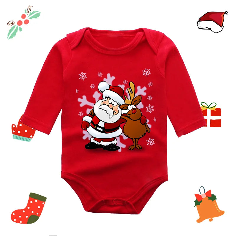 My First Christmas Rompers Baby Boys Girls Bodysuit Long Sleeve Jumpsuits-All10dollars.com