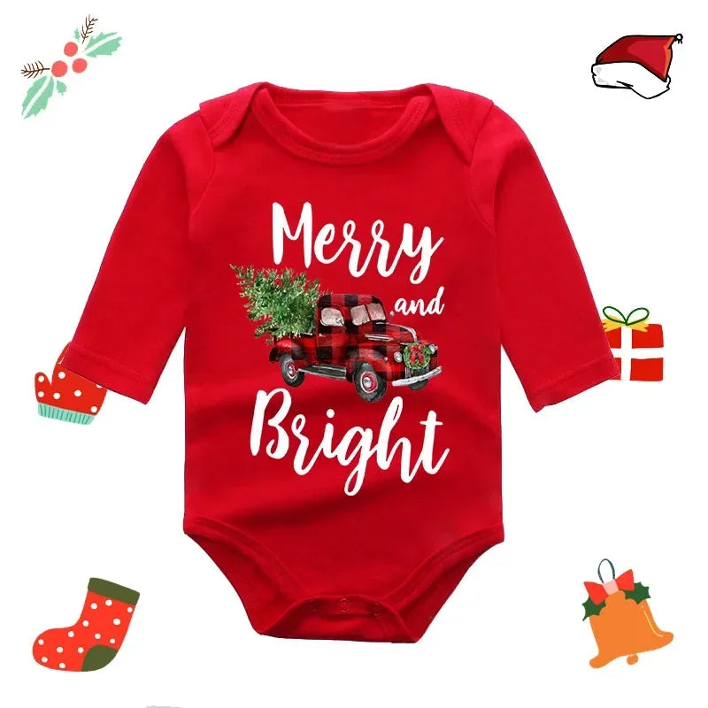 My First Christmas Rompers Baby Boys Girls Bodysuit Long Sleeve Jumpsuits-3073-XL-All10dollars.com