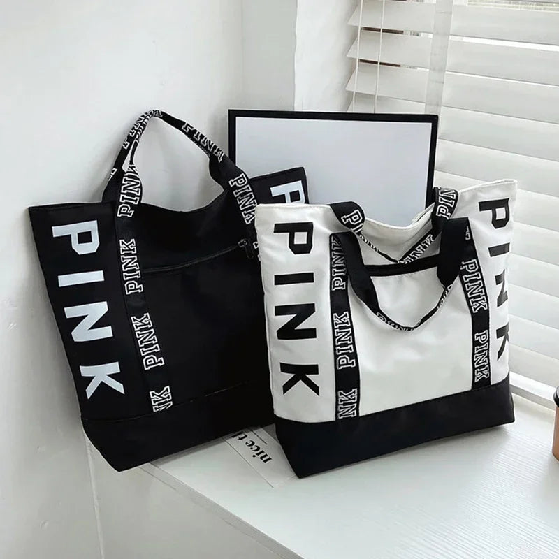 women large capacity shoulder nylon tote bag fashion letter strap handbags tote bag-All10dollars.com