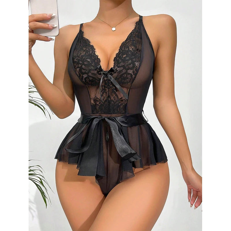 One Piece Bodysuit Women sleepwear-lingerie-black-S-All10dollars.com