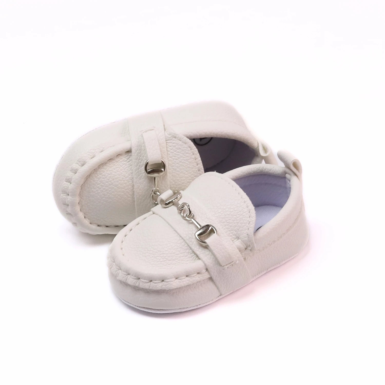 Casual Slip on Loafer Shoes For Baby Boys Non Slip Flat Shoes-White-0-6 Months-All10dollars.com