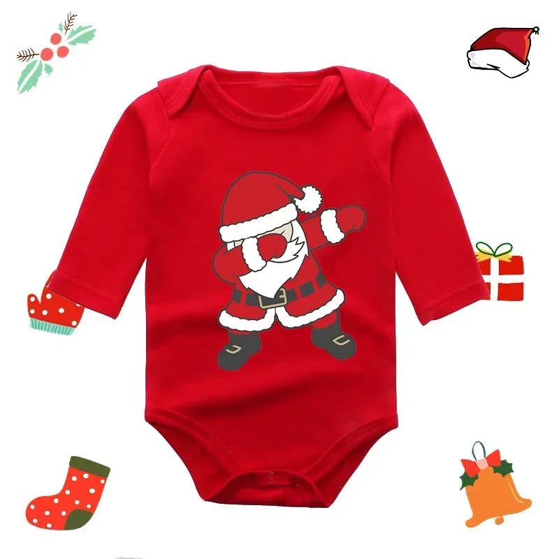 My First Christmas Rompers Baby Boys Girls Bodysuit Long Sleeve Jumpsuits-14555-S-All10dollars.com