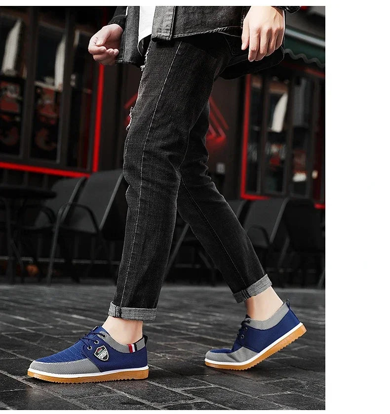 Benino Men's casual Vulcanized loafers Mesh sports Canvas Shoes-men shoes-All10dollars.com