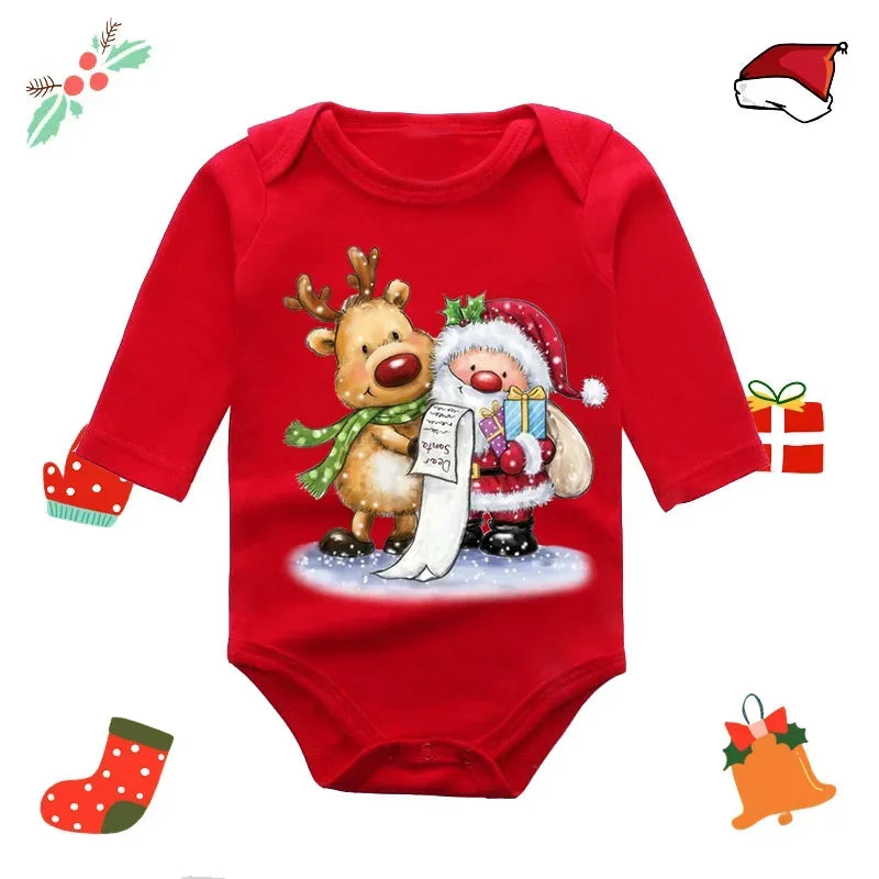 My First Christmas Rompers Baby Boys Girls Bodysuit Long Sleeve Jumpsuits-19102-XL-All10dollars.com