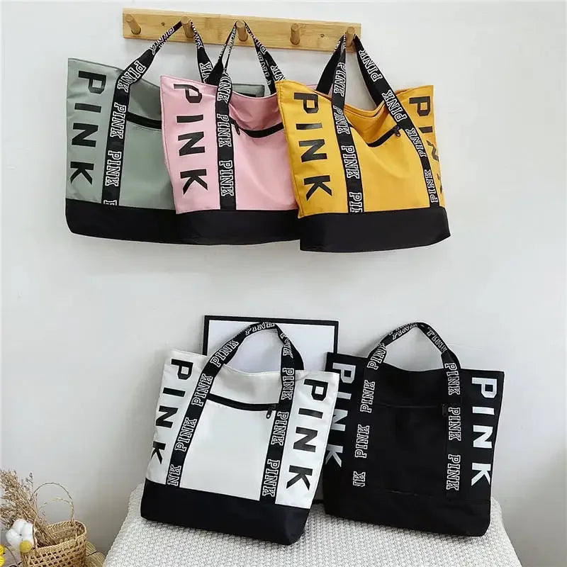 women large capacity shoulder nylon tote bag fashion letter strap handbags tote bag-All10dollars.com