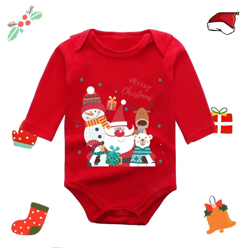 My First Christmas Rompers Baby Boys Girls Bodysuit Long Sleeve Jumpsuits-21030-S-All10dollars.com