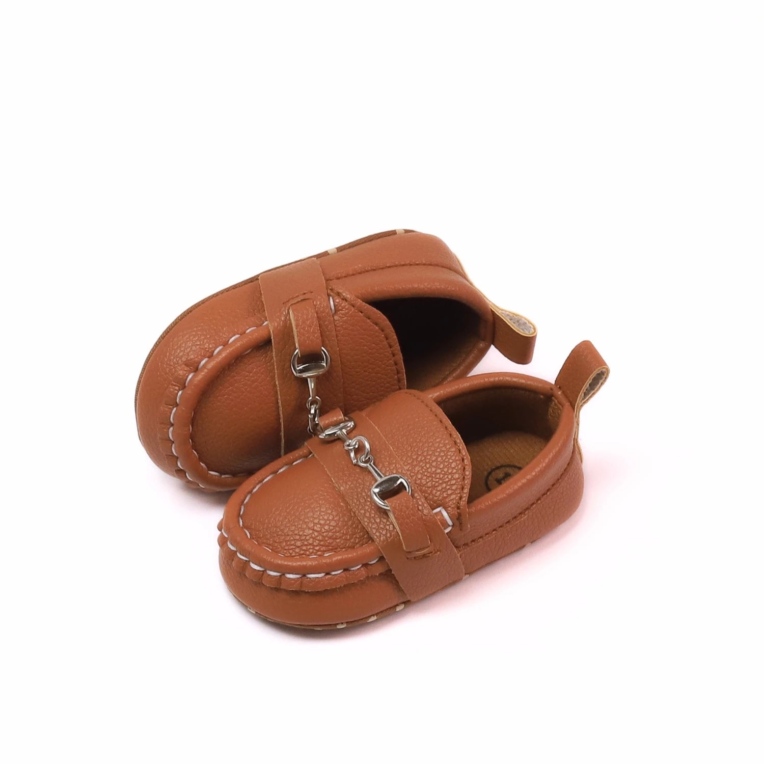 Casual Slip on Loafer Shoes For Baby Boys Non Slip Flat Shoes-Coffee-7-12 Months-All10dollars.com