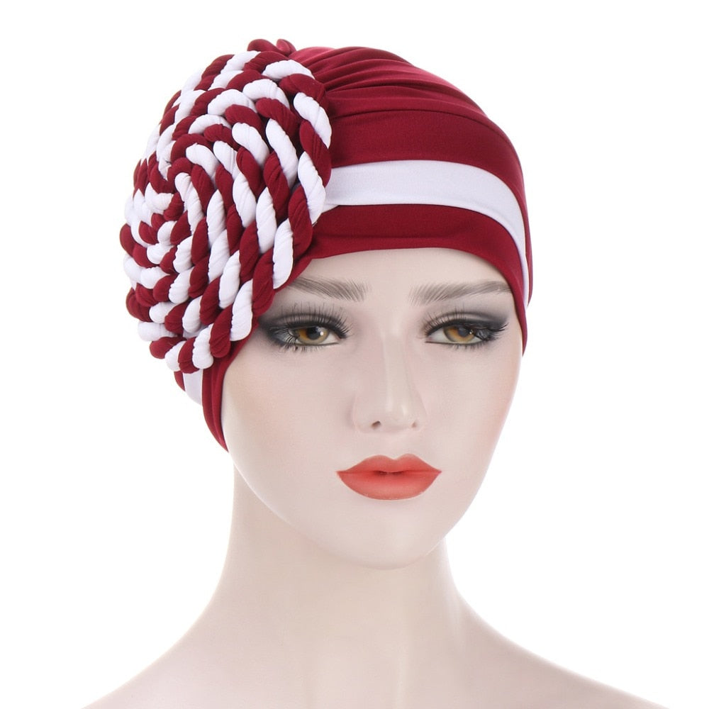 Winter Hat Beanie Braided turban bonnet head - Twisty-African Braids Turbans for woman-All10dollars.com