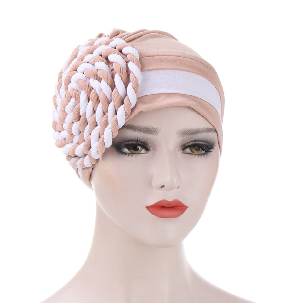 Winter Hat Beanie Braided turban bonnet head - Twisty-African Braids Turbans for woman-All10dollars.com