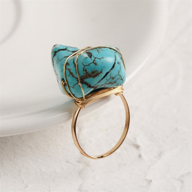 Bohemian Vintage Antique Gold Women Big Statement Ring-wedding ring-Resizable-47-All10dollars.com